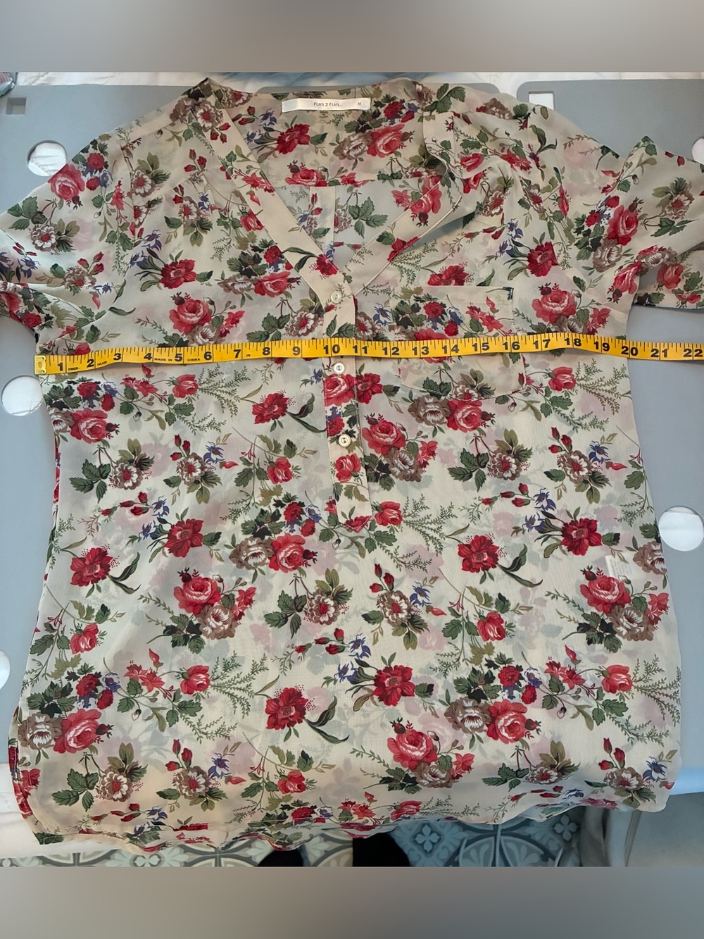 fun2fun ModCloth Floral Popover Blouse